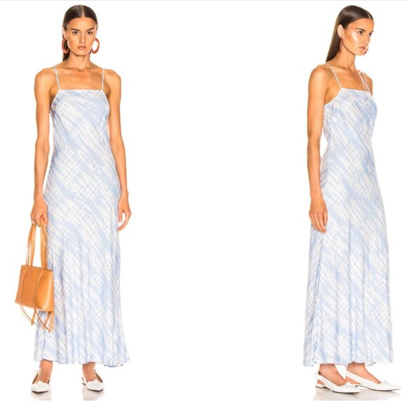 STAUD Dresses & Skirts - Womens Staud Blue White Cloud (Item- 3) July Strappy Rayon Maxi Dress 4